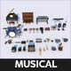 Poly Musical Insturment Props Pack Collection - 3DOcean Item for Sale